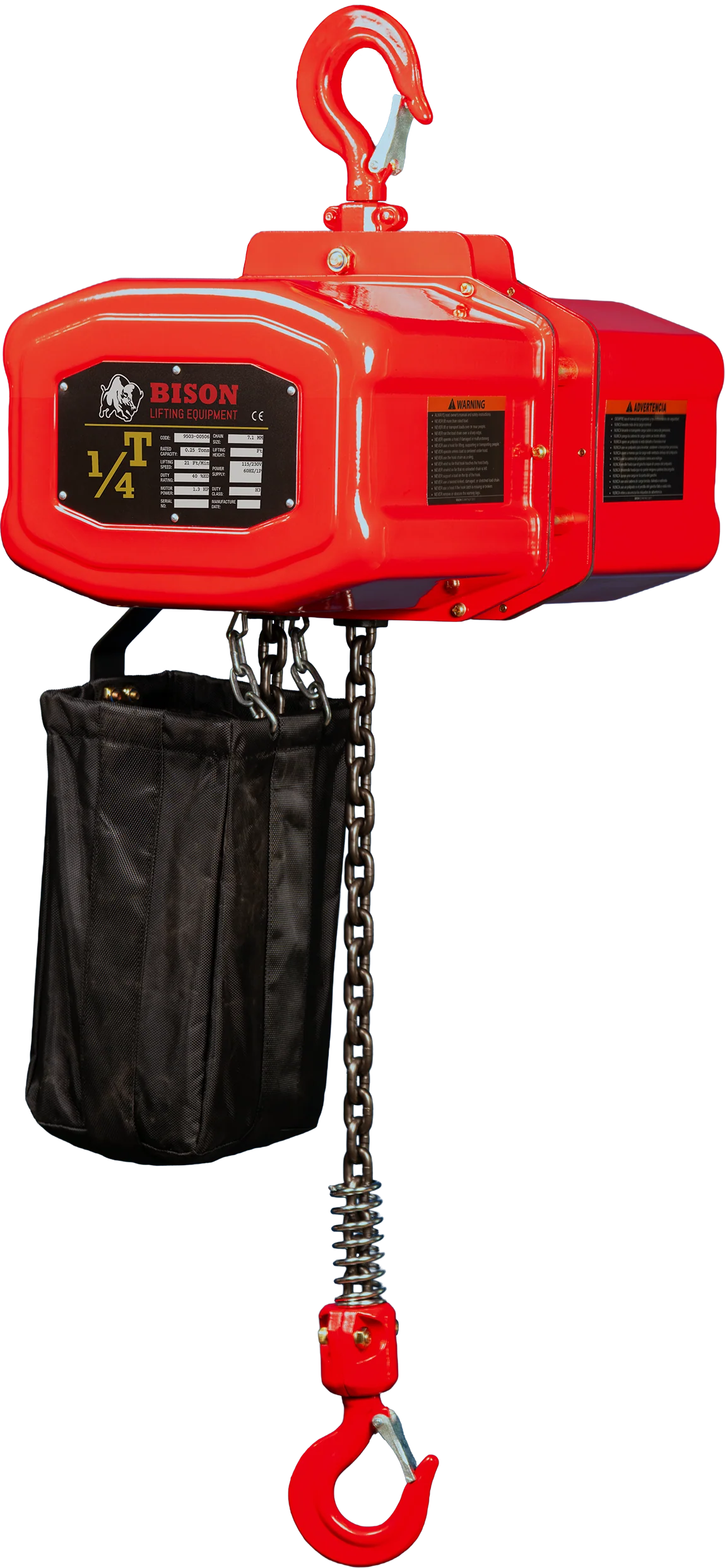 Bison 0.25Ton Single Phase Electric Chain Hoist 115v/230v - Image 13