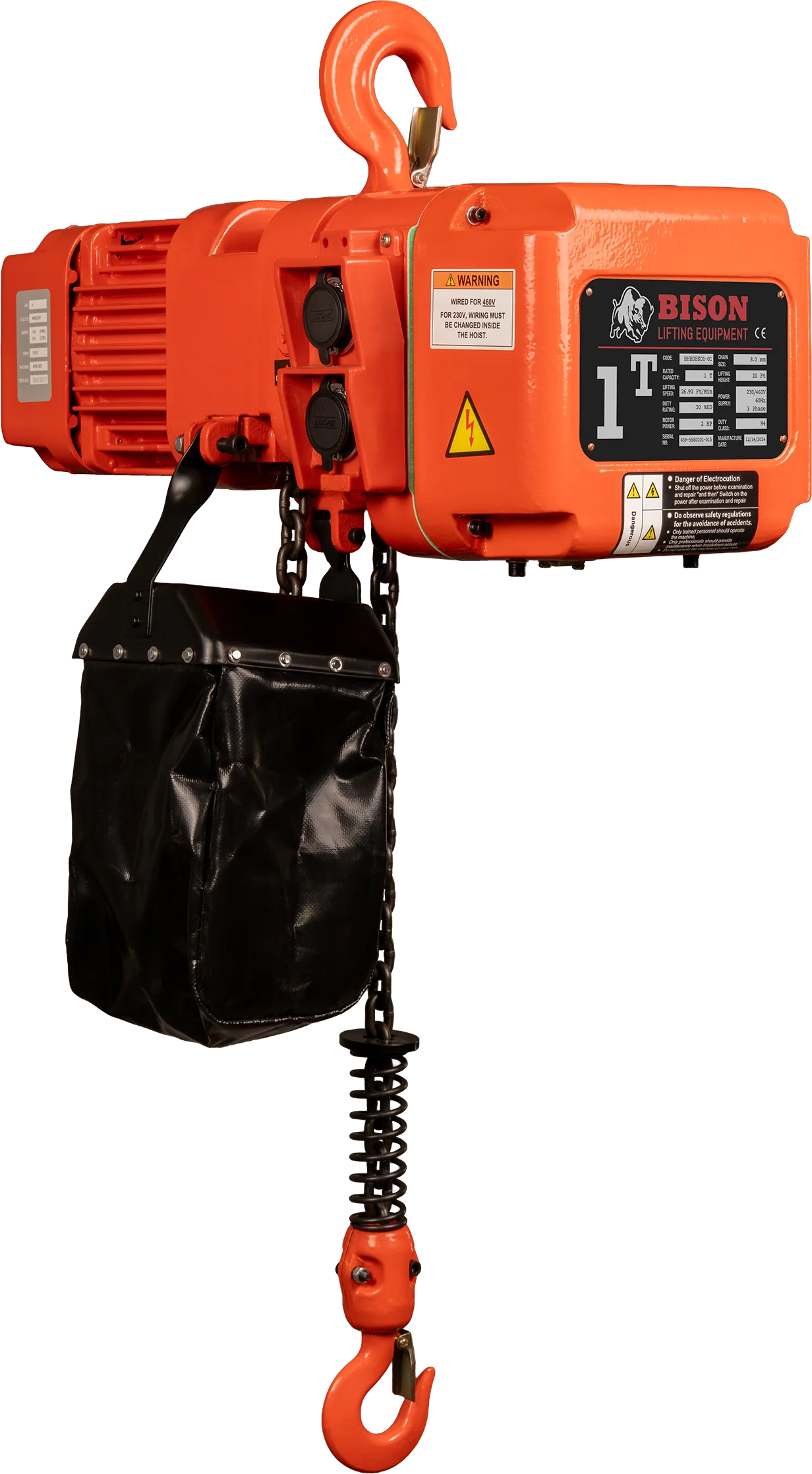 Bison 1Ton Three Phase Single Speed Electric Chain Hoist 230v/460v - Image 19