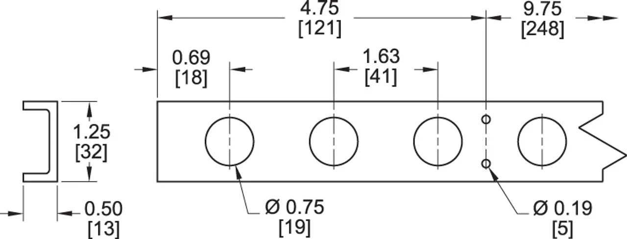 Kinedyne 10' Series F 3/4" Hole Steel Flush Mounted Logistic Track - Image 3