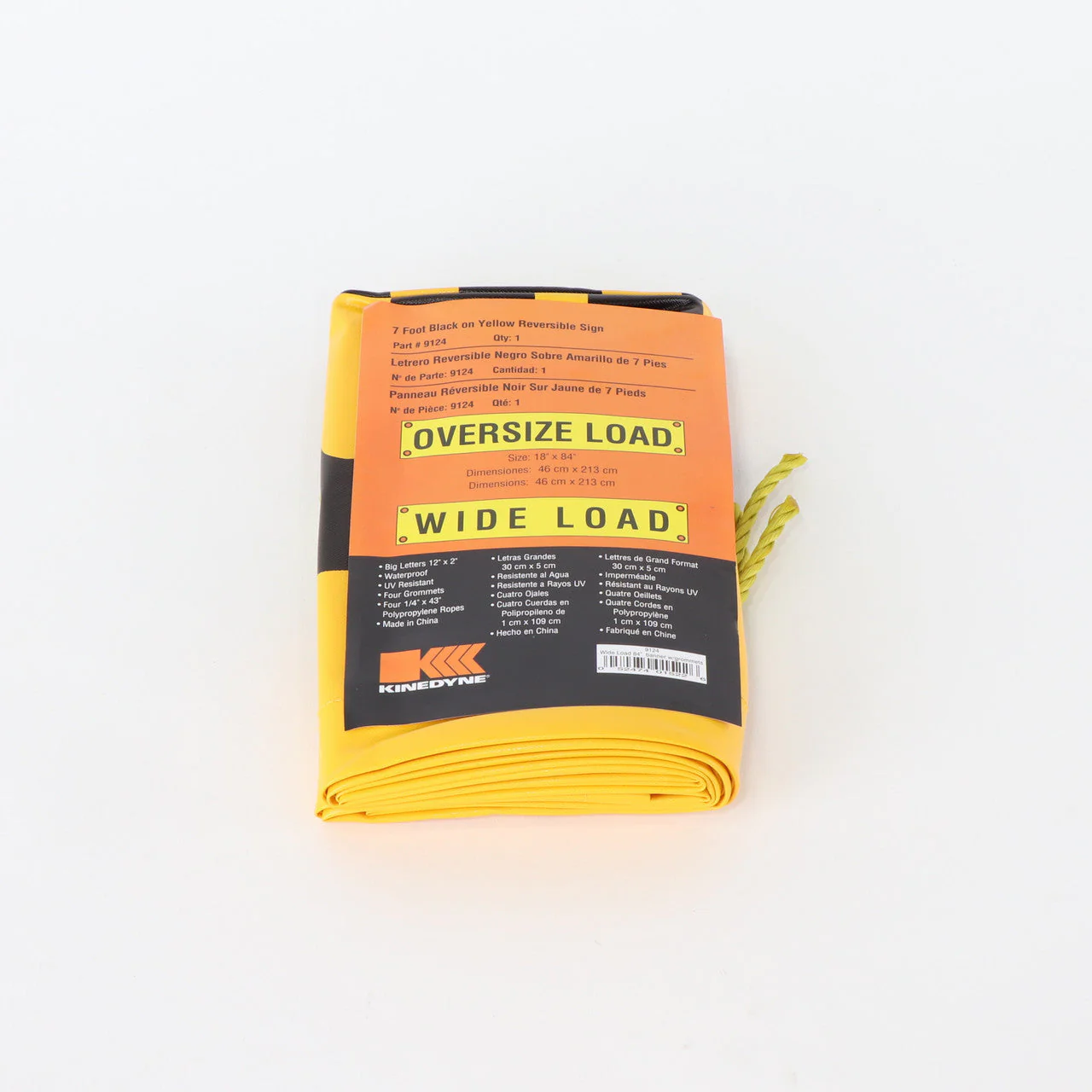 Kinedyne 18" by 84" Reversible "Wide Load" and "Oversize Load" Banner - Image 3