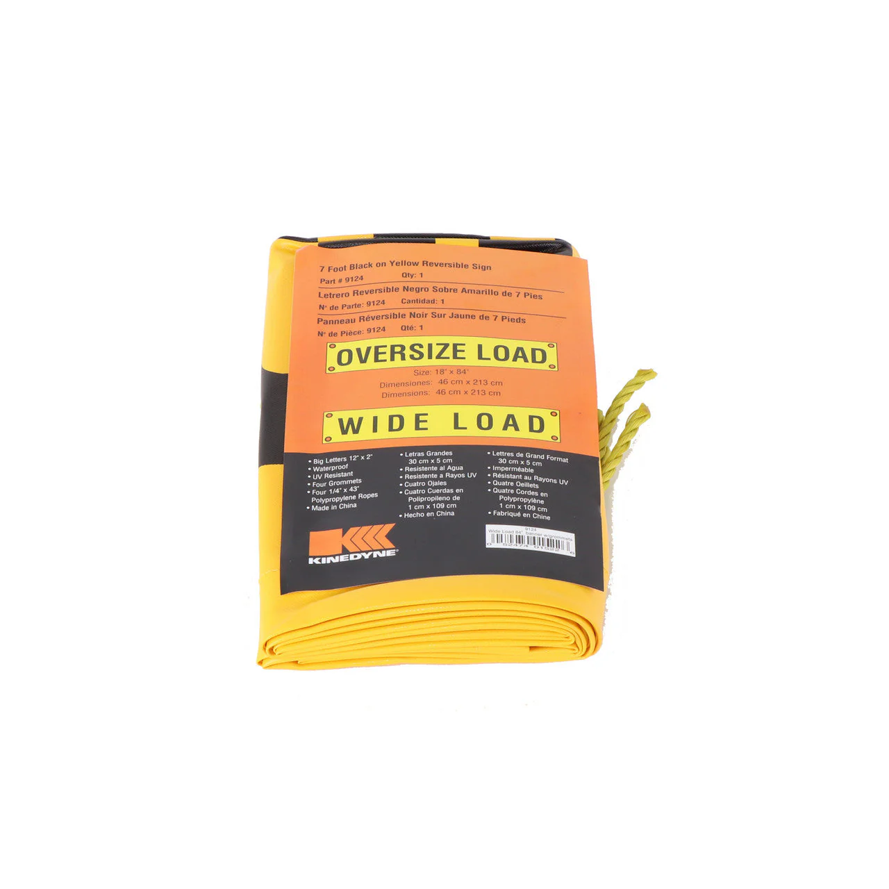 Kinedyne 18" by 84" Reversible "Wide Load" and "Oversize Load" Banner - Image 4