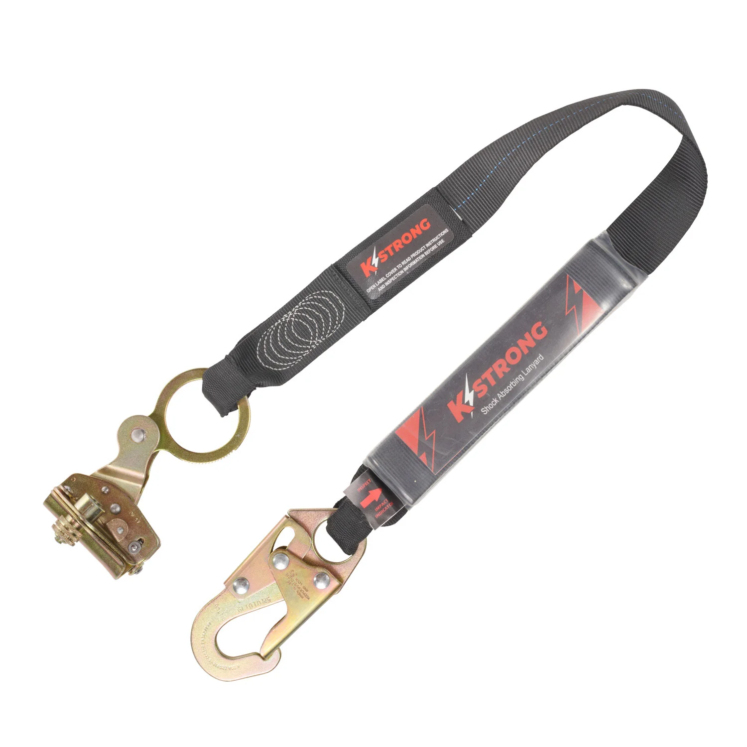 KStrong® 3 ft. Self-tracking Non-captive Openable Shock Absorbing Rope Grab Assembly with Anti-Panic Feature (ANSI)