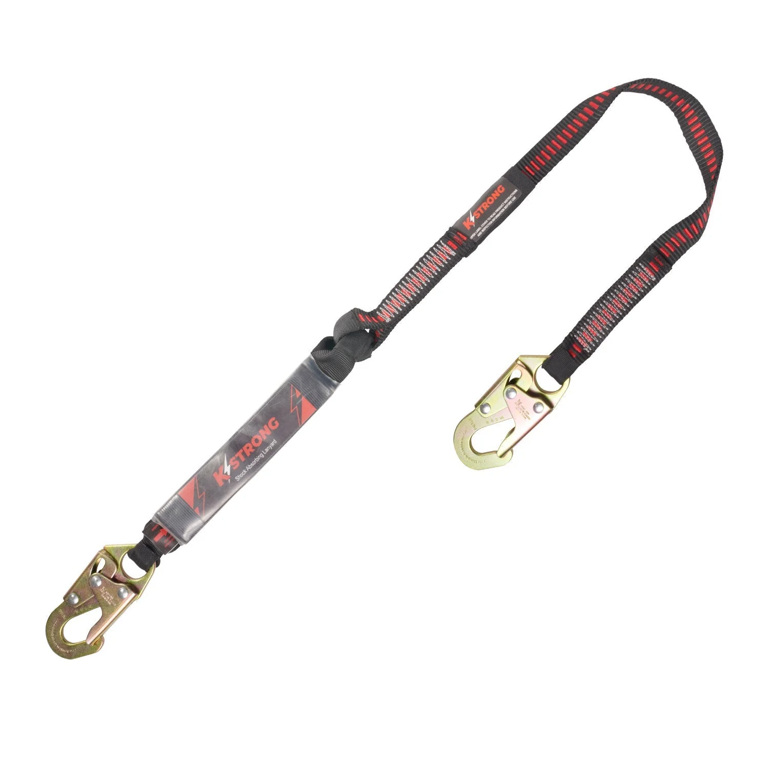 KStrong® Clear Pack Design Shock Absorbing Lanyard with Snap Hooks (ANSI)
