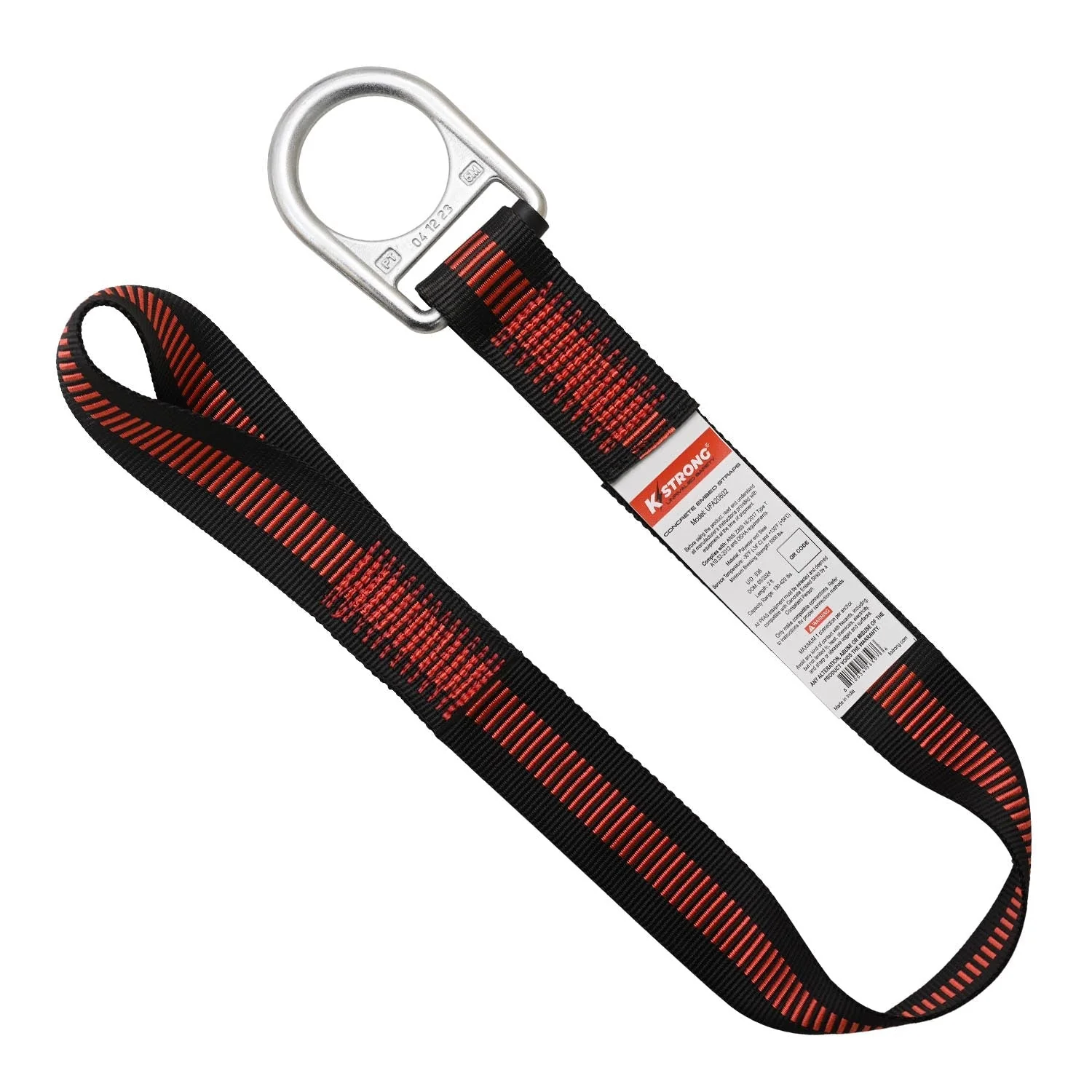 KStrongĀ® Concrete Embed Anchor Strap with Loop and Forged D-ring (ANSI)