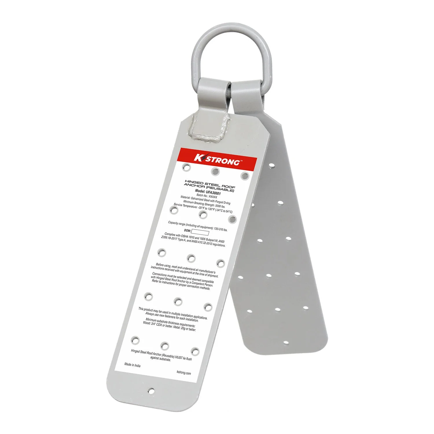 KStrong® Hinged reusable steel roof anchor (ANSI)