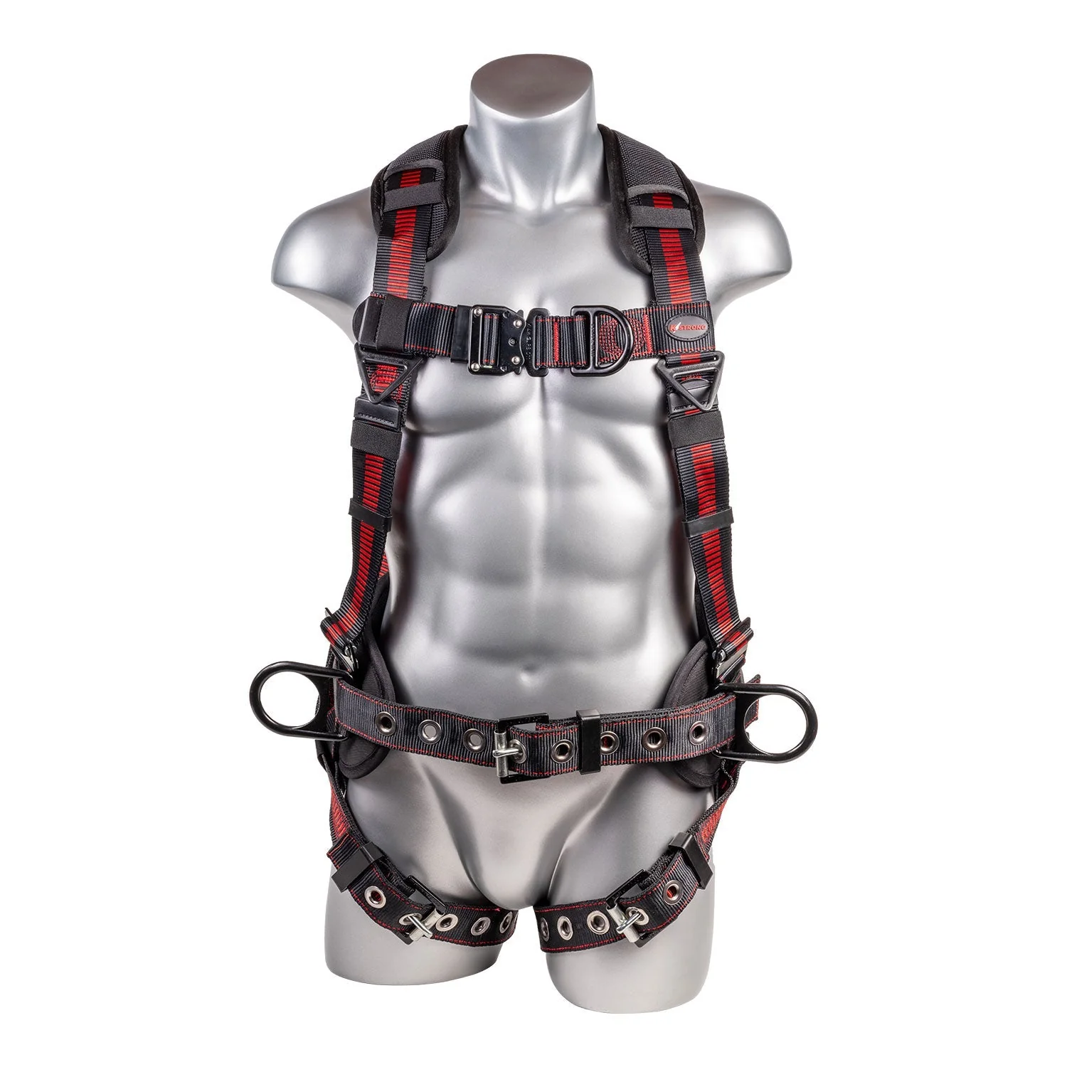 KStrong® Kapture™ Epic+ 5-Point Full Body Harness, Enhanced Dorsal D-ring Plus™, Front D-ring, 2 Side D-rings, Waist Pad w/ Removable Tool Belt, Back/Shoulder Pad, Trauma Relief Straps, QC Chest, TB Legs (ANSI)