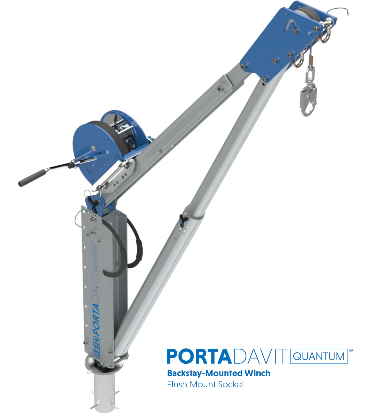 Reid Lifting PDQ 1100lb Portable Aluminum Davit Crane – Winch & Shackle - Image 25