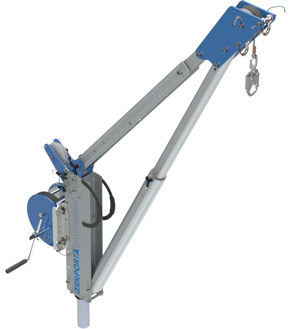 Reid Lifting PDQ 1320lb Portable Aluminum Davit Crane – Winch & Shackle