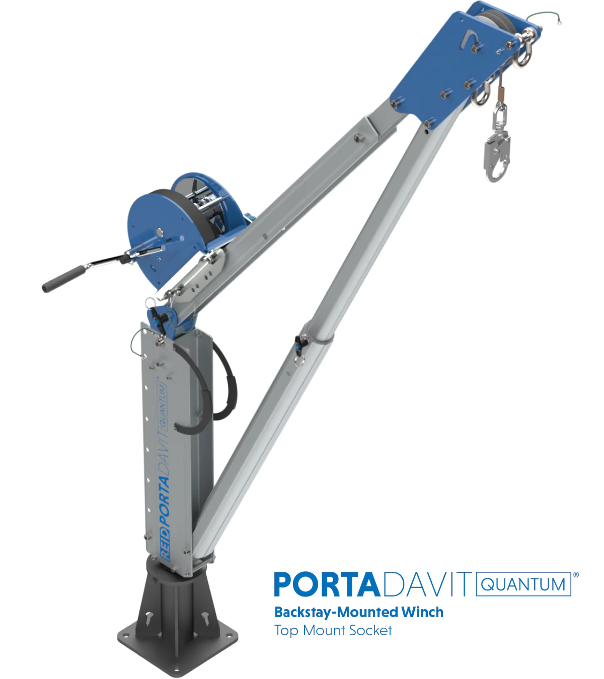 Reid Lifting PDQ 1320lb Portable Aluminum Davit Crane – Winch & Shackle - Image 18