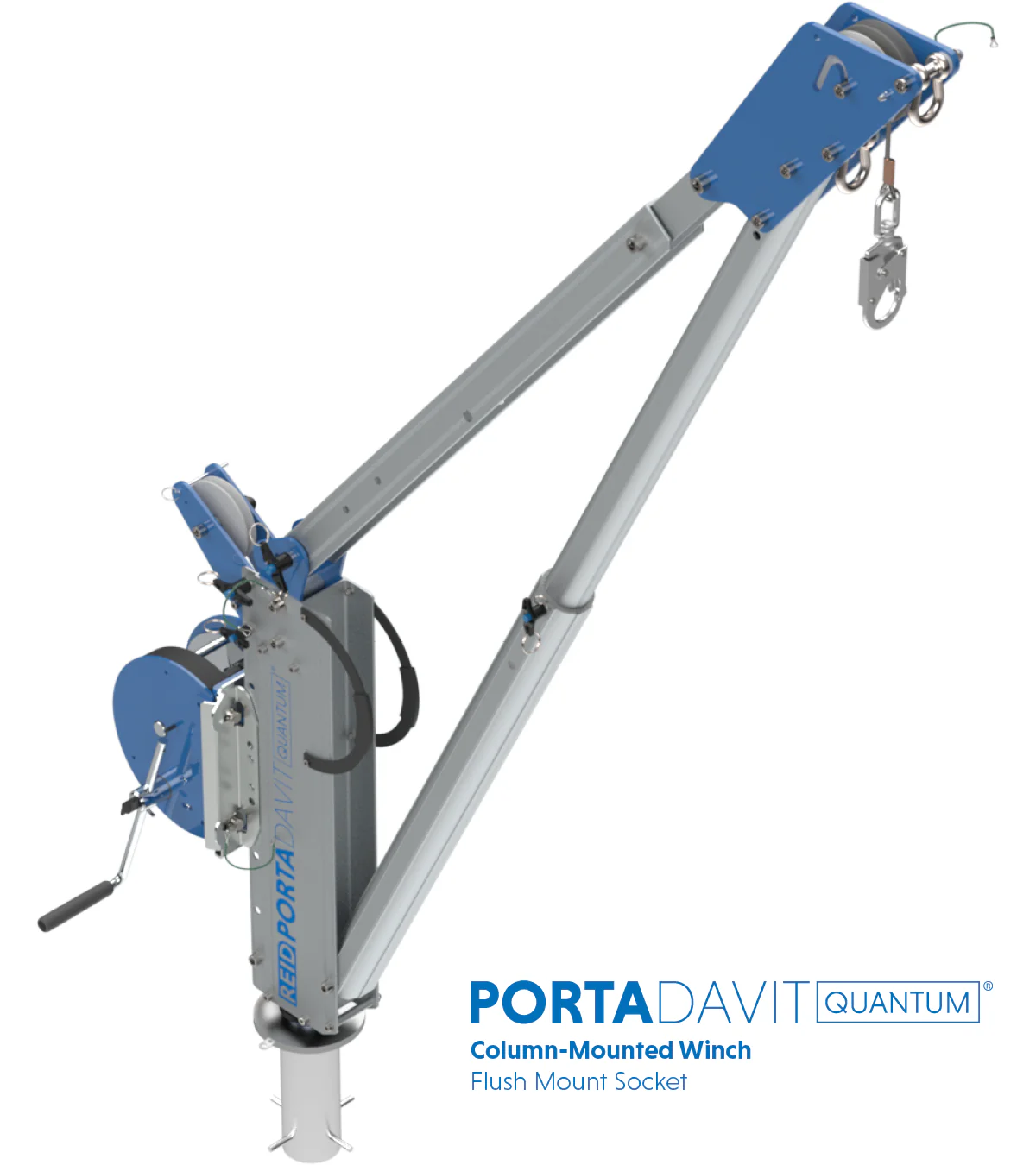 Reid Lifting PDQ 1320lb Portable Aluminum Davit Crane – Winch & Shackle - Image 35