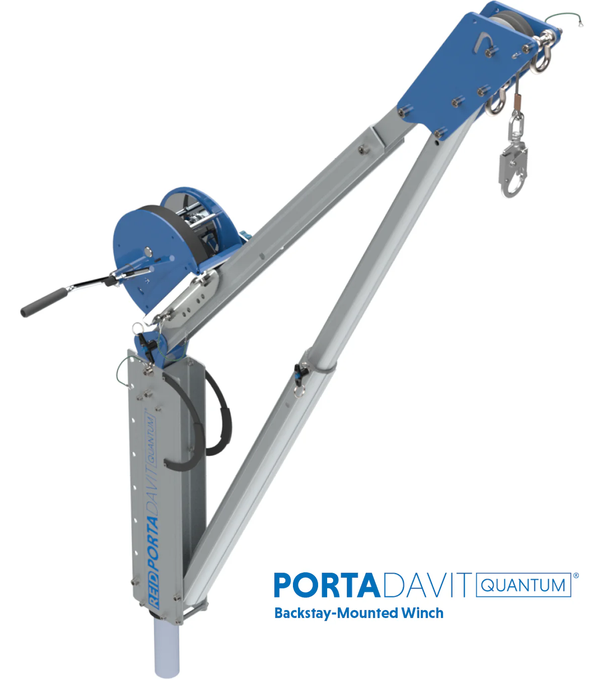 Reid Lifting PDQ 1320lb Portable Aluminum Davit Crane – Winch & Shackle - Image 7