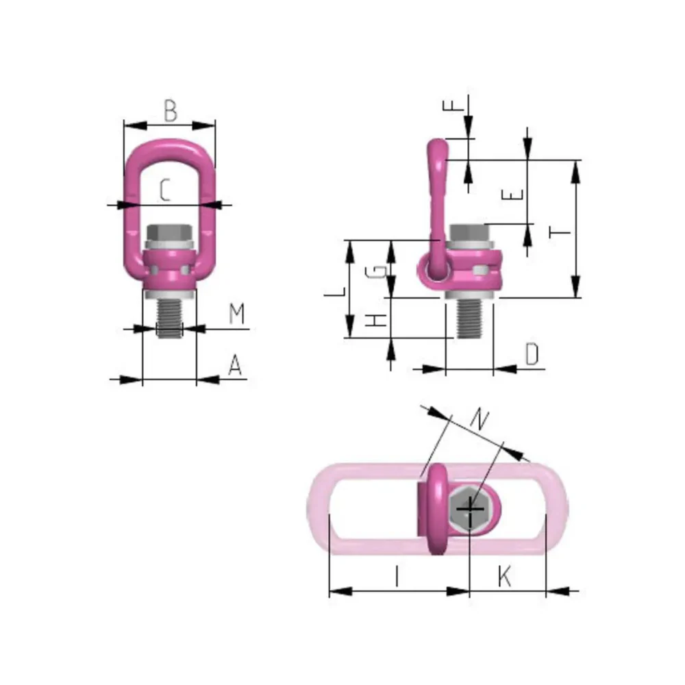 RUD VLBG Ring Bolt, Metric Fine-Thread with Variable Length - Image 2
