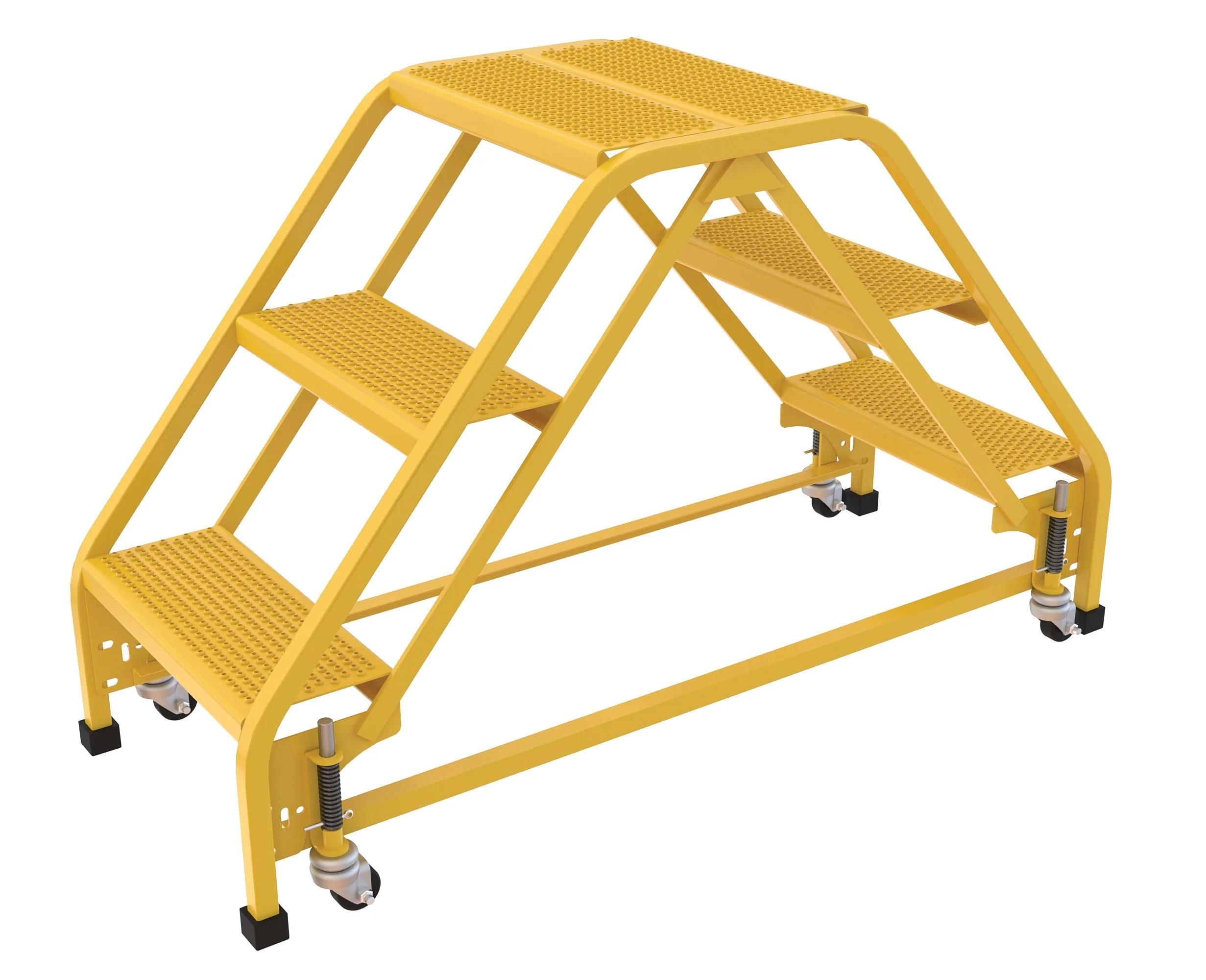 Vestil Double Sided Step Ladders- Yellow - Image 4