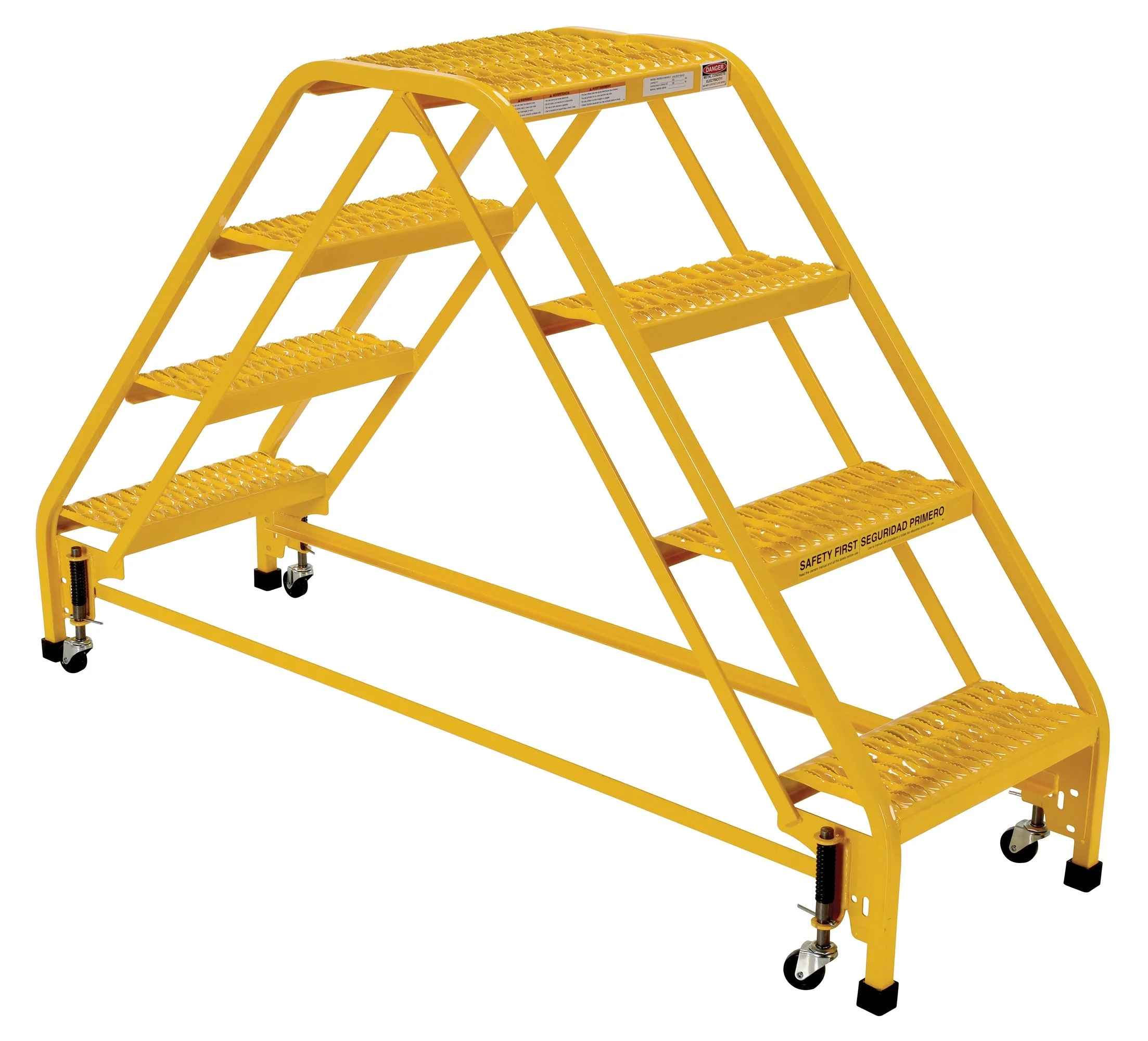 Vestil Double Sided Step Ladders- Yellow - Image 5