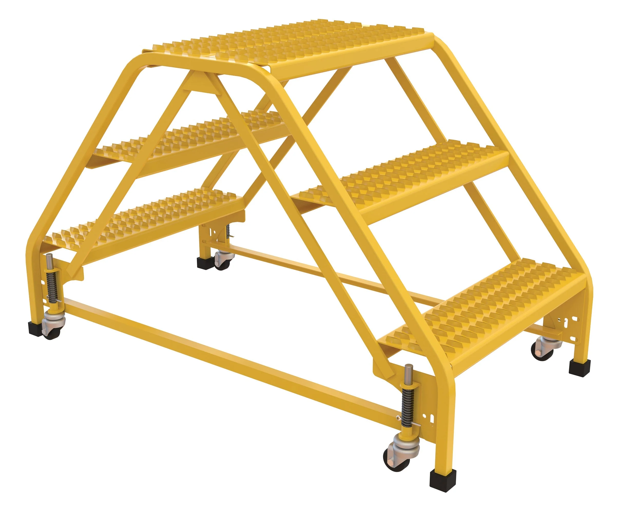 Vestil Double Sided Step Ladders- Yellow - Image 9