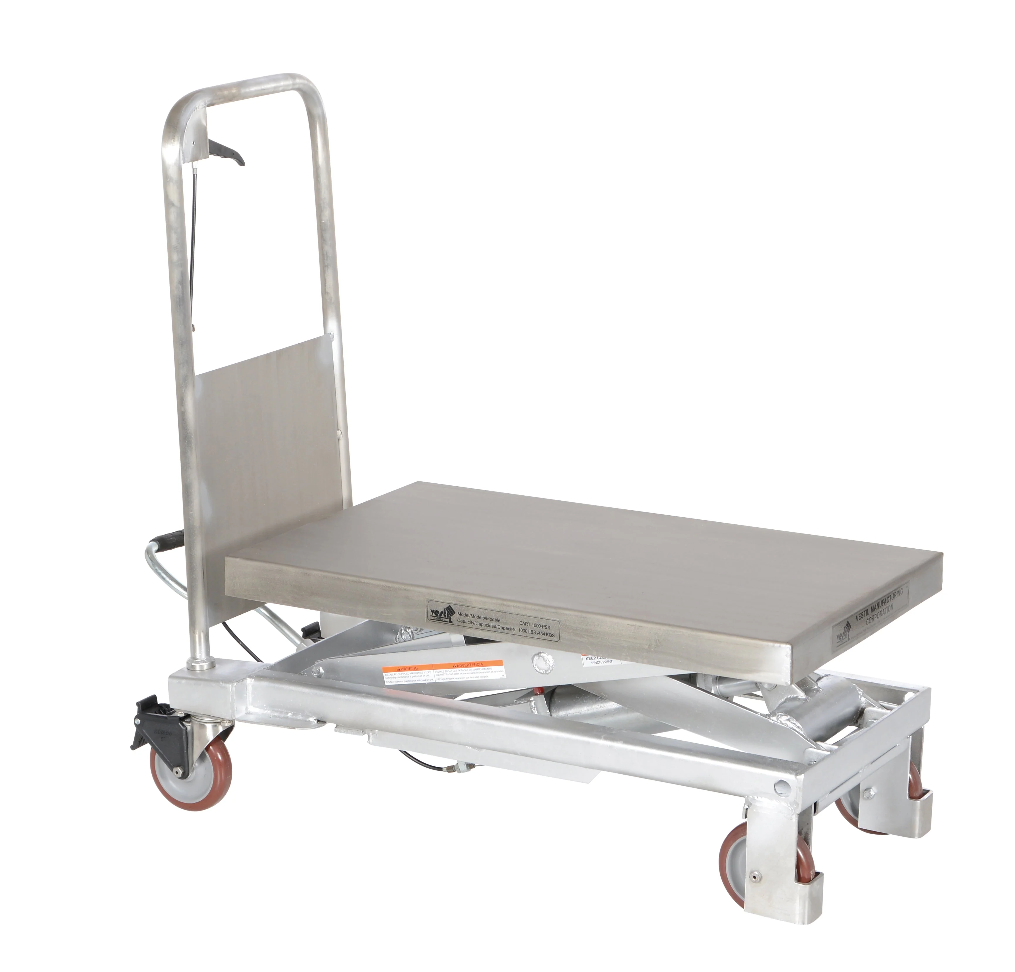 Vestil Partially Stainless Steel Hydraulic Elevating Carts - Image 2