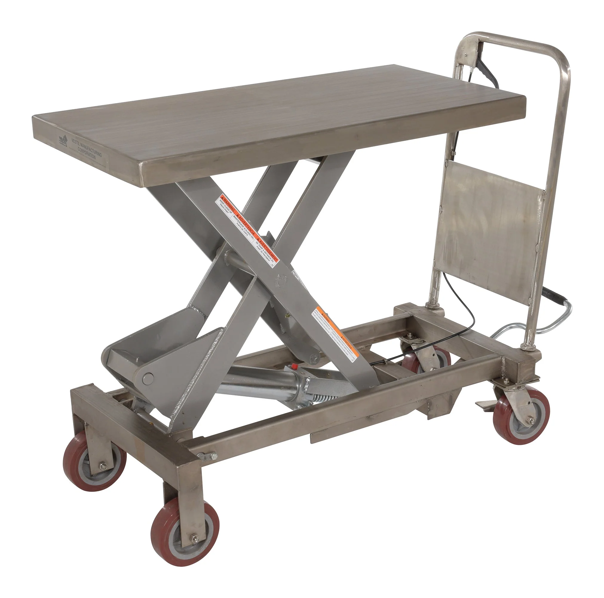 Vestil Partially Stainless Steel Hydraulic Elevating Carts - Image 4