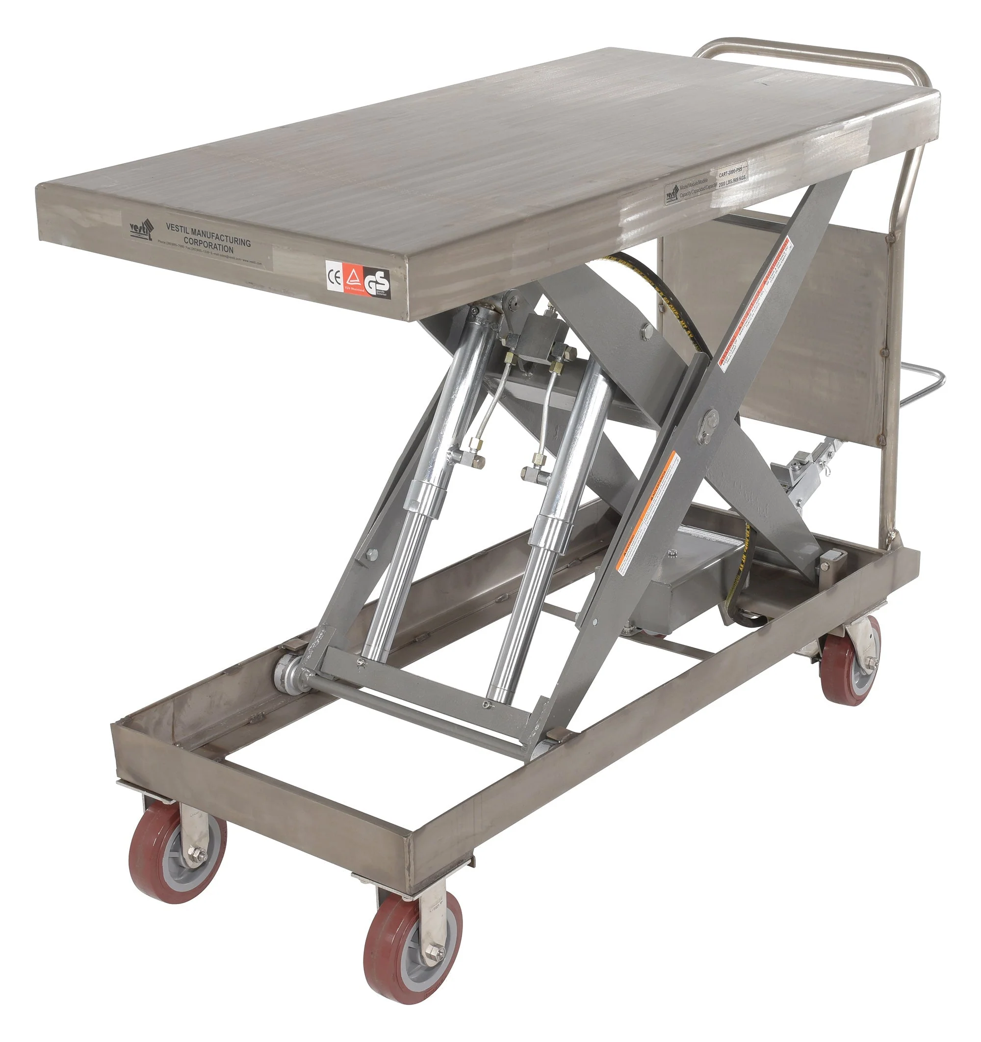 Vestil Partially Stainless Steel Hydraulic Elevating Carts - Image 5