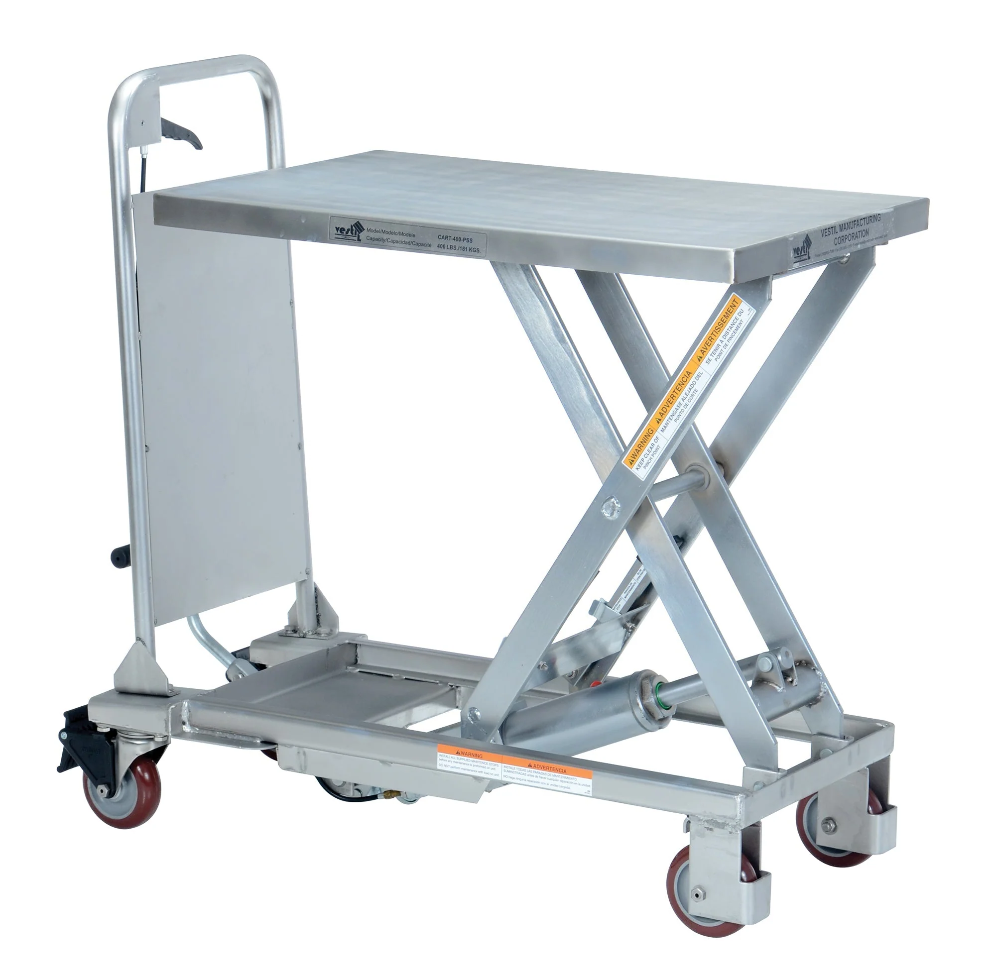 Vestil Partially Stainless Steel Hydraulic Elevating Carts - Image 7
