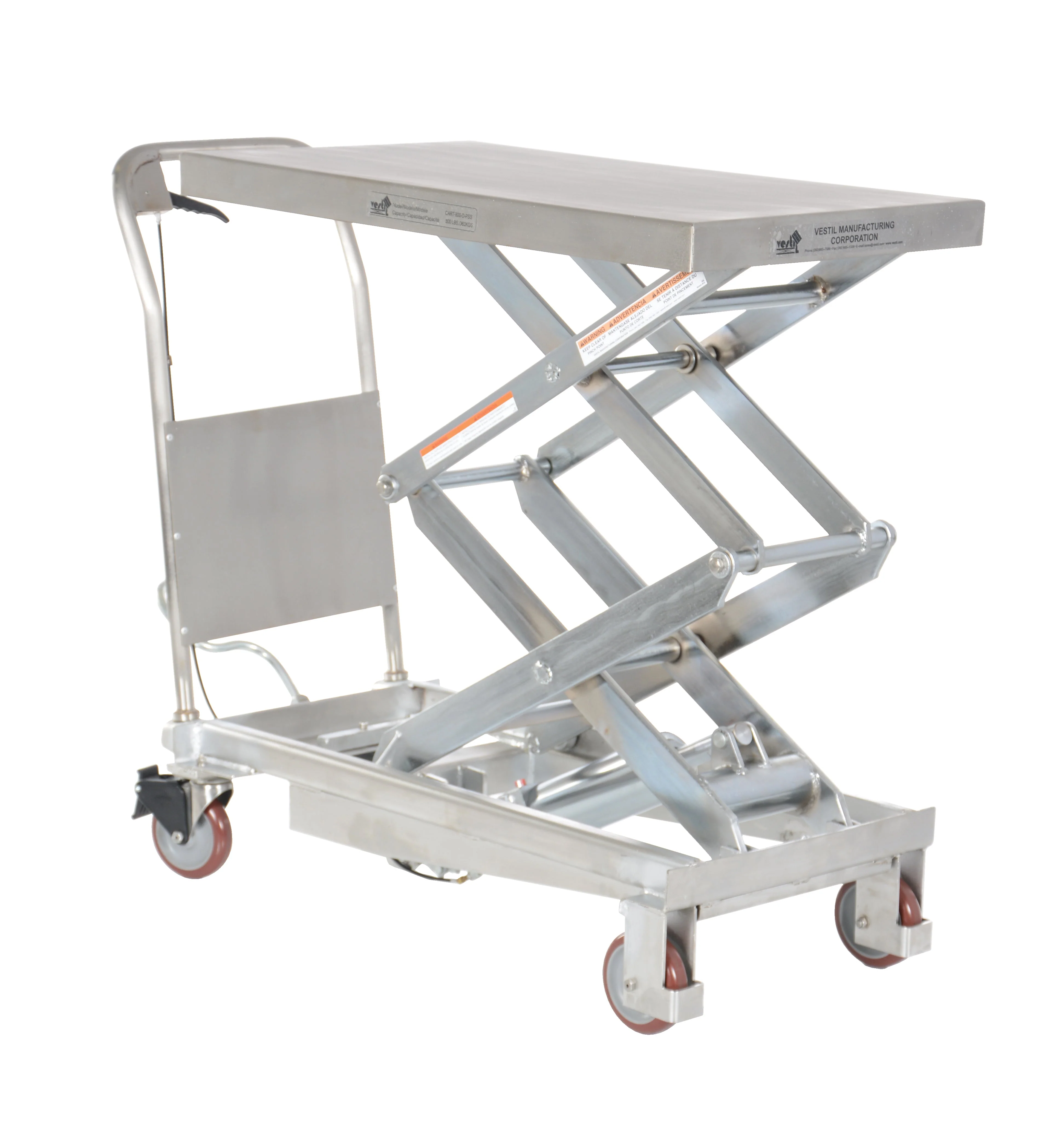 Vestil Partially Stainless Steel Hydraulic Elevating Carts - Image 9