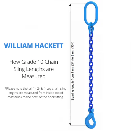 WH 3/8 Inch Dia. x WLL 18700lbs 4-Leg Grade 100 Chain Slings - Image 5